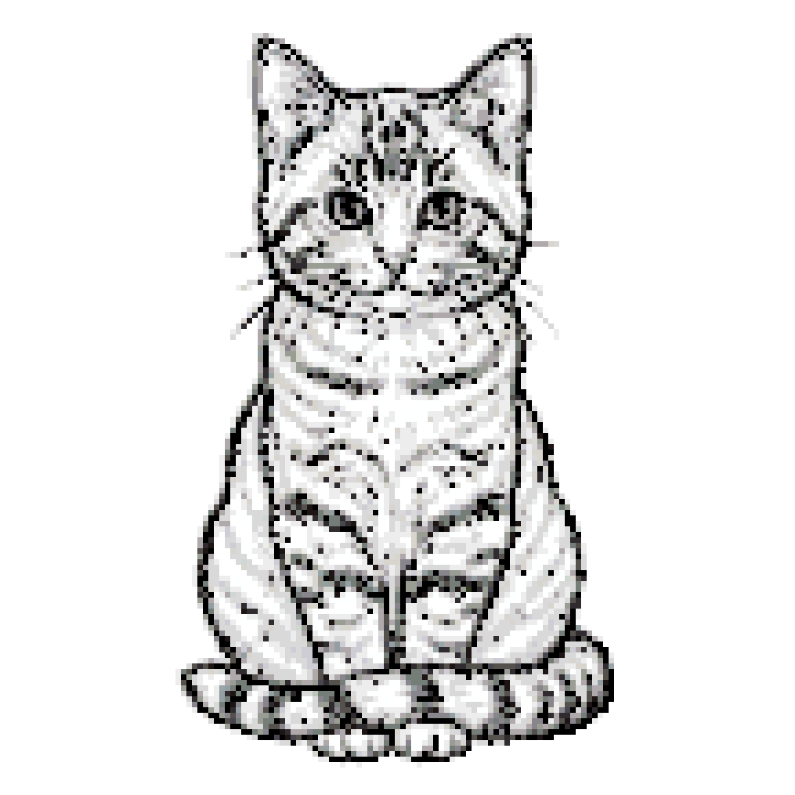 线稿虎斑猫