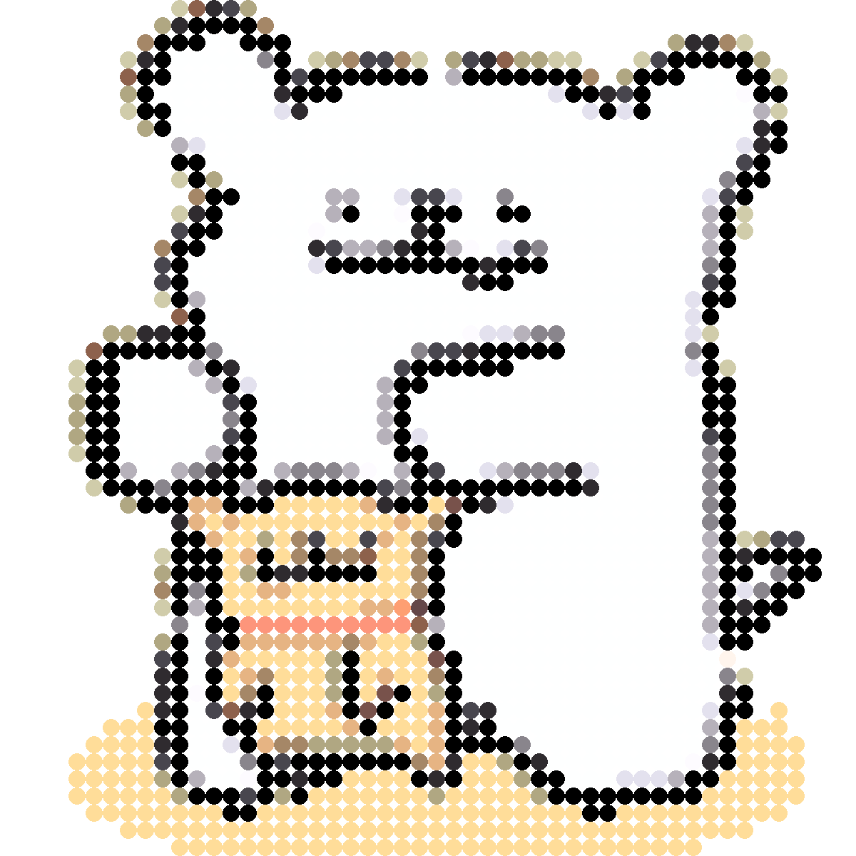 未命名图纸 · 50×50 · 19 色：1,761 颗豆 · 50×50 · 19 色