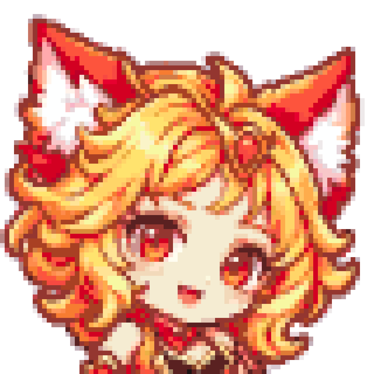 橙发狐耳少女头像：4,669 颗豆 · 80×80 · 81 色